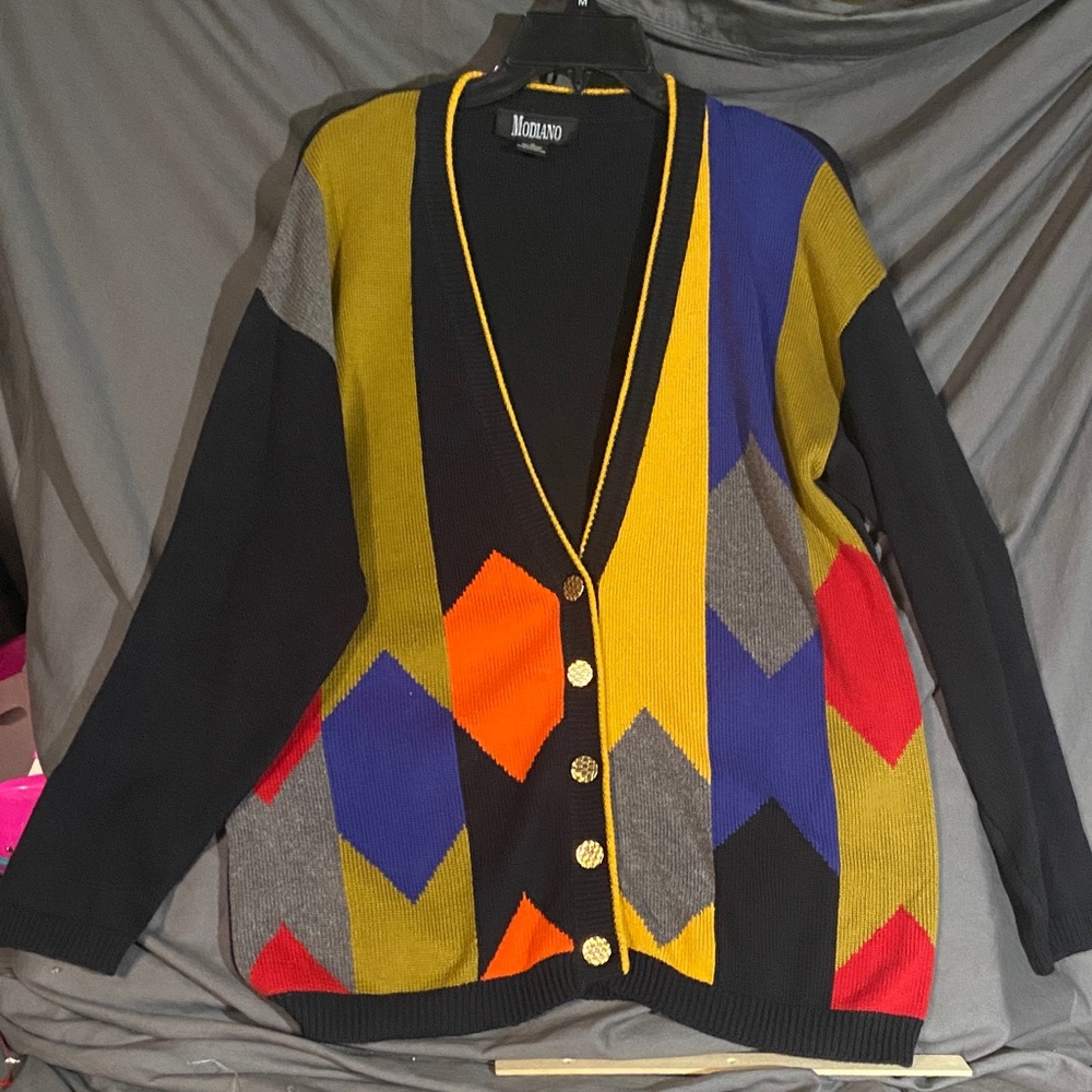 EUC Vintage Women's Bold Geometric Cardigan